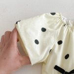 【80-130cm】ワンピース 女の子 ドット柄 パフスリープ - 画像 (12)