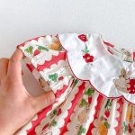 【80-130cm】ワンピース 女の子 刺繍 ウサギ 韓国風 - 画像 (8)