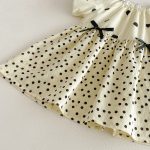 【80-130cm】ワンピース 女の子 ドット柄 パフスリープ - 画像 (14)
