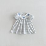 【80-130cm】ワンピース 女の子 リボン付き チェック柄 - 画像 (8)