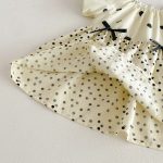 【80-130cm】ワンピース 女の子 ドット柄 パフスリープ - 画像 (15)