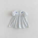 【80-130cm】ワンピース 女の子 リボン付き チェック柄 - 画像 (9)