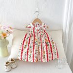 【80-130cm】ワンピース 女の子 刺繍 ウサギ ノースリープ - 画像 (6)