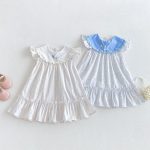 【80-130cm】ワンピース 女の子 フリルスリーブ シンプル - 画像 (6)
