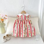 【80-130cm】ワンピース 女の子 刺繍 ウサギ ノースリープ - 画像 (7)