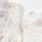【66-90cm】ロンパース ベビー パープル花 フリル - 画像 (5)