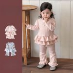 【73-100cm】セットアップ ベビー リボン ニット スウィート - 画像 (3)