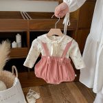 【80-90cm】ロンパース ベビー リボン結び 小花柄 - 画像 (14)