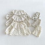 【73-100cm】セットアップ ベビー フリル襟 総柄 - 画像 (12)