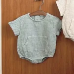 【66-90cm】ロンパース ベビー シンプル ポケット付き - 画像 (7)