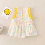 【66-90cm】ロンパース ベビー キイロ花 ノースリーブ - 画像 (4)
