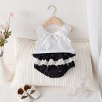 【66-100cm】セットアップ ベビー 蝶結び ベスト風 ノースリーブ - 画像 (2)