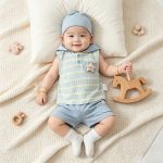 【73-100cm】セットアップ ベビー ノースリーブ ボーダー - 画像 (5)