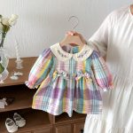 【73-110cm】ワンピース ベビー カラフル チェック - 画像 (11)