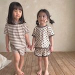 【73-100cm】セットアップ ベビー ボーダー ドット - 画像 (5)