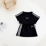 【80-130cm】セットアップ ベビー リボン スカート シンプル - 画像 (12)