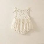 【66-90cm】ロンパース ベビー 肩リボン 小花柄 - 画像 (4)