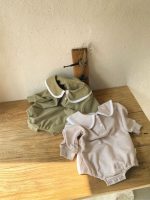 【66-90cm】ロンパース ベビー スクール風 ビッグカラー - 画像 (5)