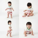 【80-120cm】セットアップ ベビー トマトプリント お出かけに - 画像 (3)