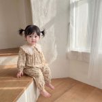 【66-90cm】オールインワン ベビー フラワー柄 折り襟 - 画像 (8)