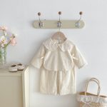 【73-110cm】セットアップ ベビー フリル襟 ジャカード - 画像 (7)