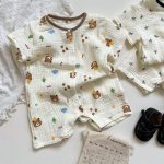 【66-90cm】半袖 ロンパース ベビー ガーゼ冷房対策 シンプル - 画像 (19)