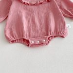 【66-90cm】ロンパース ベビー シボ生地 フリル襟 - 画像 (11)