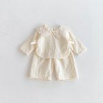 【73-110cm】セットアップ ベビー フリル襟 ジャカード - 画像 (9)