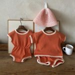 【66-90cm】ロンパース ベビー ワッフル ノースリーブ - 画像 (7)