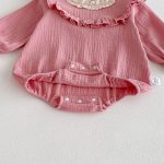 【66-90cm】ロンパース ベビー シボ生地 フリル襟 - 画像 (12)