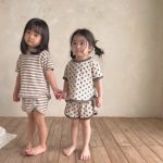【73-100cm】セットアップ ベビー ボーダー ドット - 画像 (8)