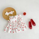 【66-100cm】ロンパースorワンピース ベビー 姉妹服 ハート - 画像 (9)