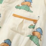 【66-90cm】ロンパース ベビー 恐竜 プリント リボン付き - 画像 (5)