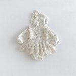 【66-90cm】ロンパース&帽子 ベビー フリル 花柄 - 画像 (3)