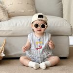 【66-100cm】ロンパース ベビーストライプ オールインワン - 画像 (2)