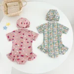 【80-130cm】水着 かわいい 小花柄orイチゴ - 画像 (10)