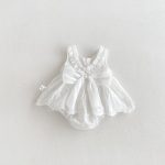 【66-90cm】ロンパース ベビー ビッグ蝶結び レース - 画像 (4)