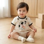 【66-90cm】ロンパース ベビー 可愛い ドッグ ロンパース＆シャツ - 画像 (4)