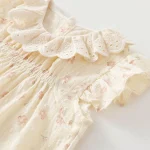 【66-90cm】ロンパース ベビー 小花柄 肩フリフ - 画像 (3)