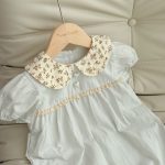 【66-100cm】半袖 ロンパース ベビー 花柄 丸襟 スウィート - 画像 (5)
