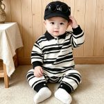 【66-90cm】ロンパース ベビー ボーダー柄 トレンド - 画像 (6)