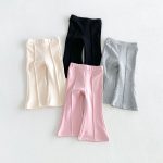 【80-130cm】パンツ 女の子 無地 ベルボトム おしゃれ - 画像 (3)