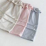 【80-130cm】パンツ 女の子 フリル リボン付き 無地 - 画像 (6)
