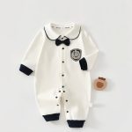 【66-90cm】ロンパース ベビー コンサバ風 折り襟 - 画像 (3)