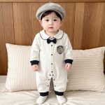 【66-90cm】ロンパース ベビー コンサバ風 折り襟 - 画像 (5)