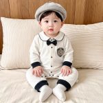 【66-90cm】ロンパース ベビー コンサバ風 折り襟 - 画像 (6)
