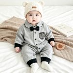 【66-90cm】ロンパース ベビー コンサバ風 折り襟 - 画像 (10)