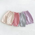 【80-130cm】パンツ 女の子 フリル 無地 4色選べる - 画像 (3)