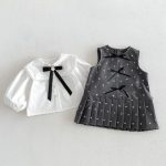 【80-130cm】シャツorワンピース 女の子 フリル エレガント