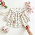 【66-110cm】ロンパースorワンピース ベビー 花柄 かわいい - 画像 (4)
